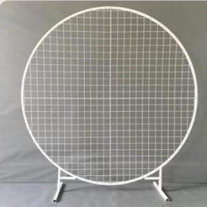 White Round mesh backdrop for hire (2m diameter)