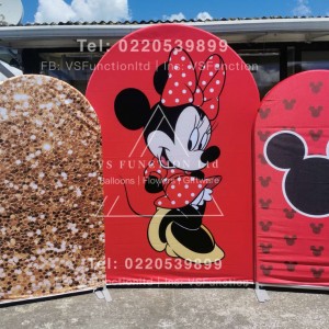 minnie mouse theme backdrops hire (red)