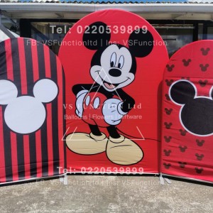 mikey mouse theme backdrops hire (red)