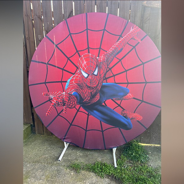 spiderman theme backdrop hire (red)