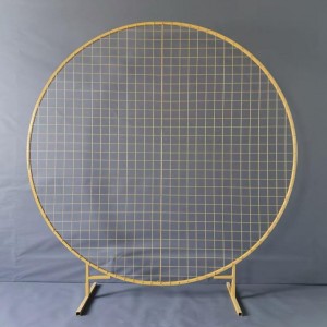 gold Round mesh backdrop for hire (2m diameter)