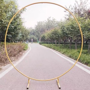 Round hoop backdrop gold for hire (2m diameter)